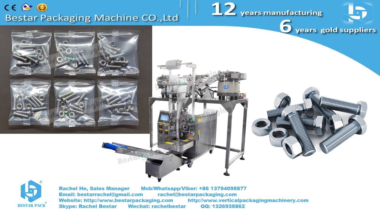 Screw nails hardware mixing pouch packing machine with 3 bowls orbital location type