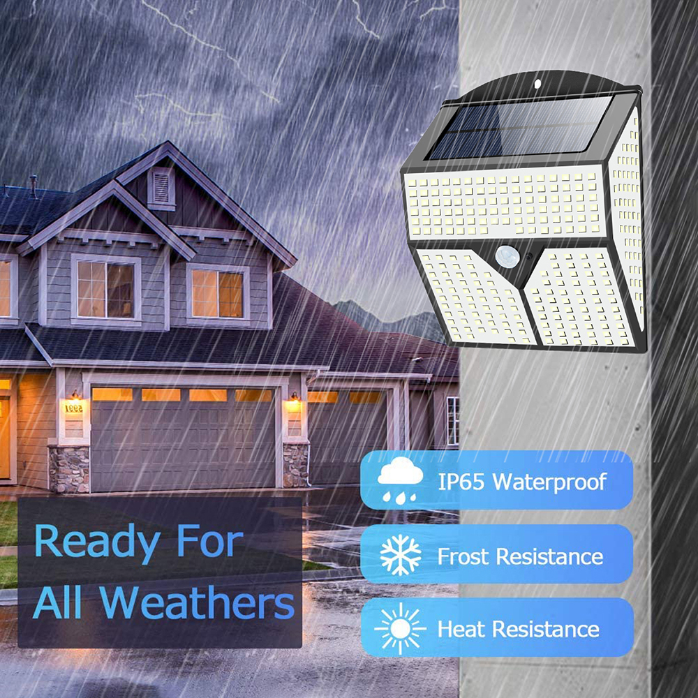 2200MAH Solar Motion Sensor Wall Light 436LED 3000LM For Courtyard Path