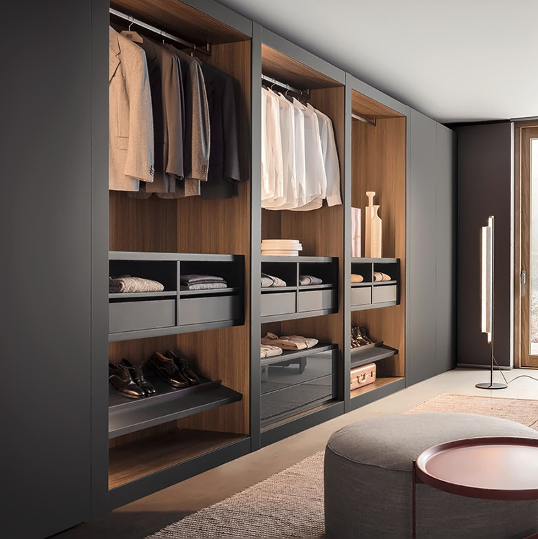 Contemporary Design Style Wooden Wardrobe for Bedroom Cabinet Furniture in Open Style