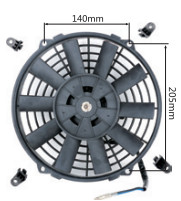 12" Black Automotive Electric Cooling Fans Straight Blade 1 Year Warranty