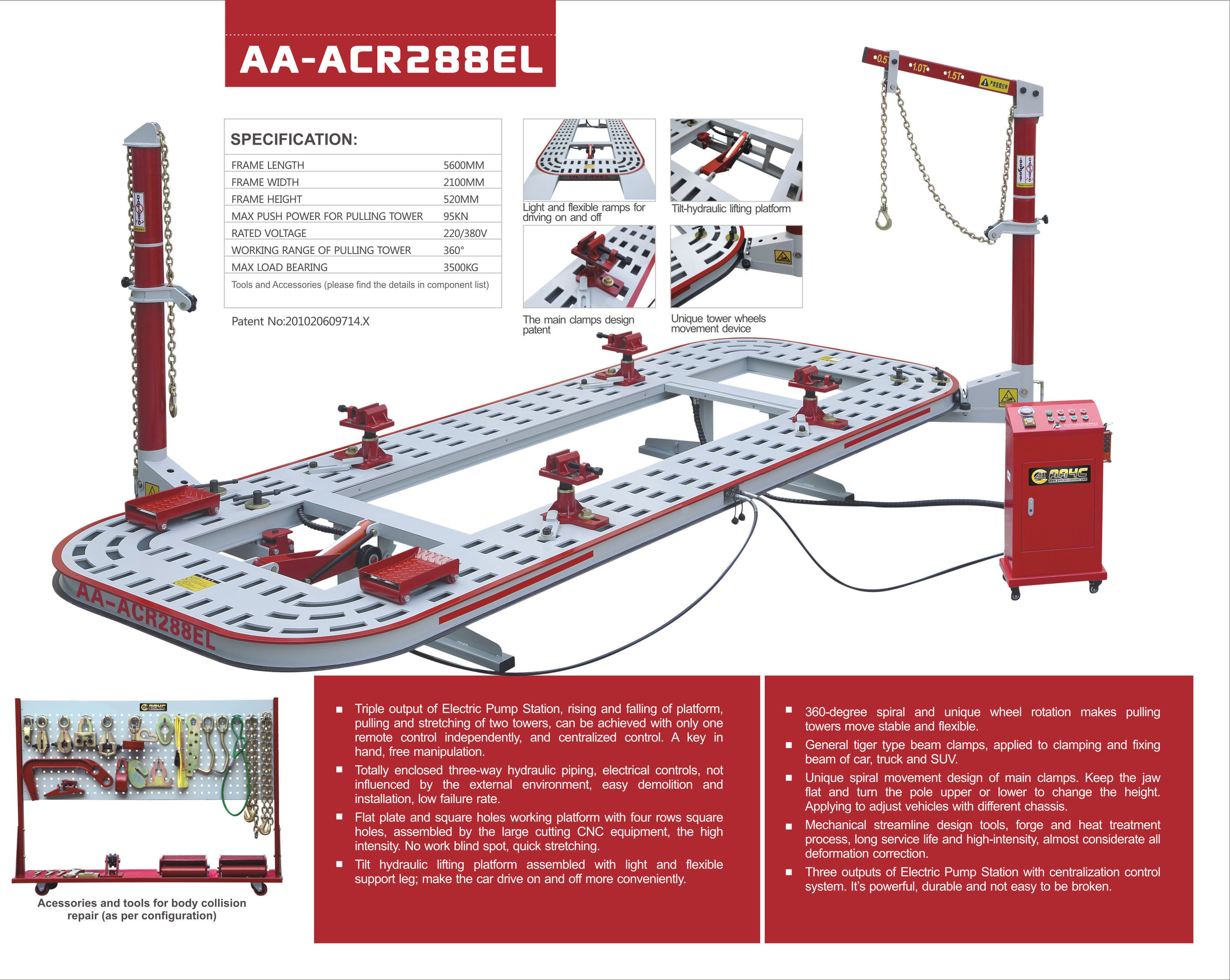 AA4C chassis straightening machine car repair bench auto repair bench car body Repair Frame Machine vehicle chassis benc