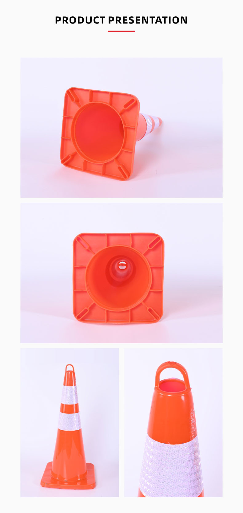 28inch PVC EVA Traffic Safety Cone With Lamp For Road Safety