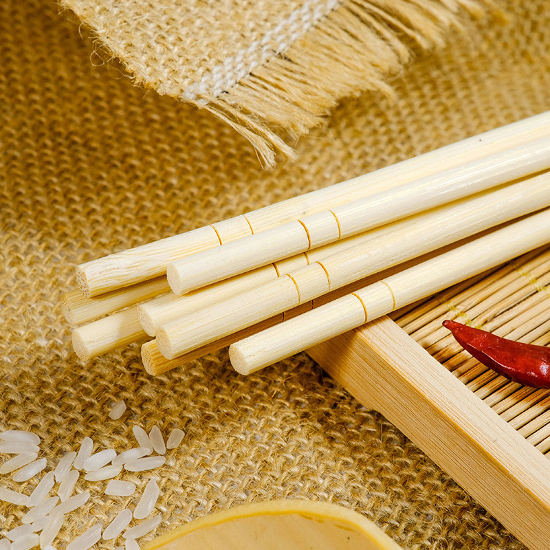 Full Wrap One Time Round Bamboo Chopsticks For Fast Food Restaurant