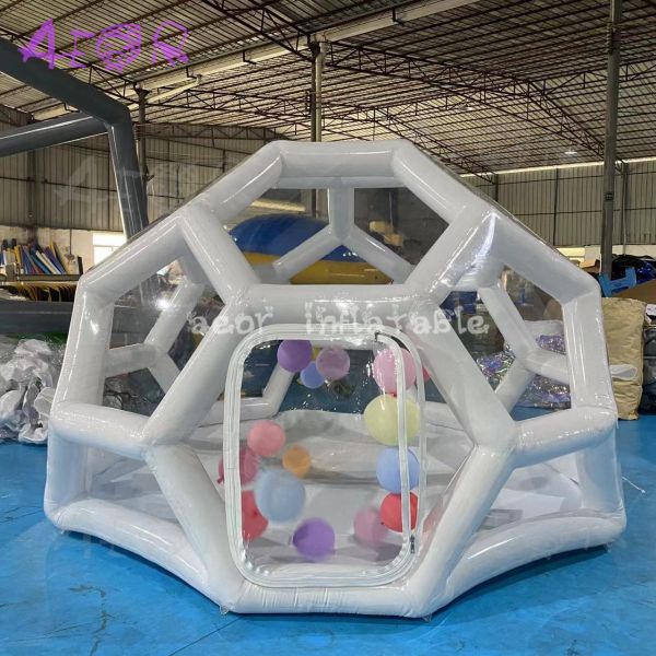 Inflatable Airtight Bubble House Hexagonal Luxury Transparent Dome Tent Inflatable Football House