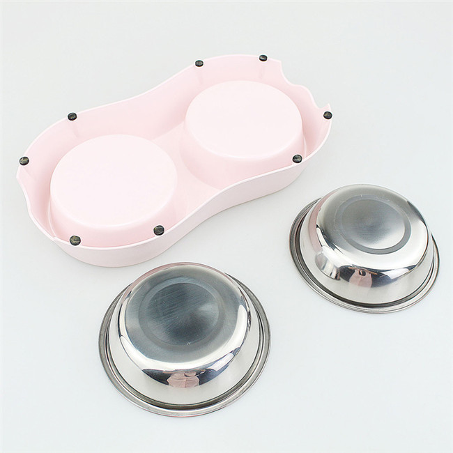 Raised Sus304 Raised Pet Feeder Bowl PFB Double Wall Dog Bowl
