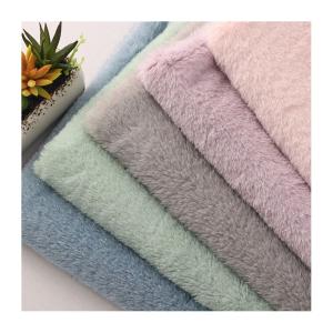 Quality Recycled Soft 100 Polyester Fashion Fabric Silver Silk Plush Faux Fur Rabbit Ferret Fabrics for Women's Clothing Overcoat Bags Shoes for sale