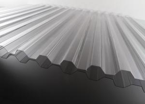 Quality Corrugated Polycarbonate Roofing Sheets , Clear Corrugated Plastic Sheets 4x8 for sale