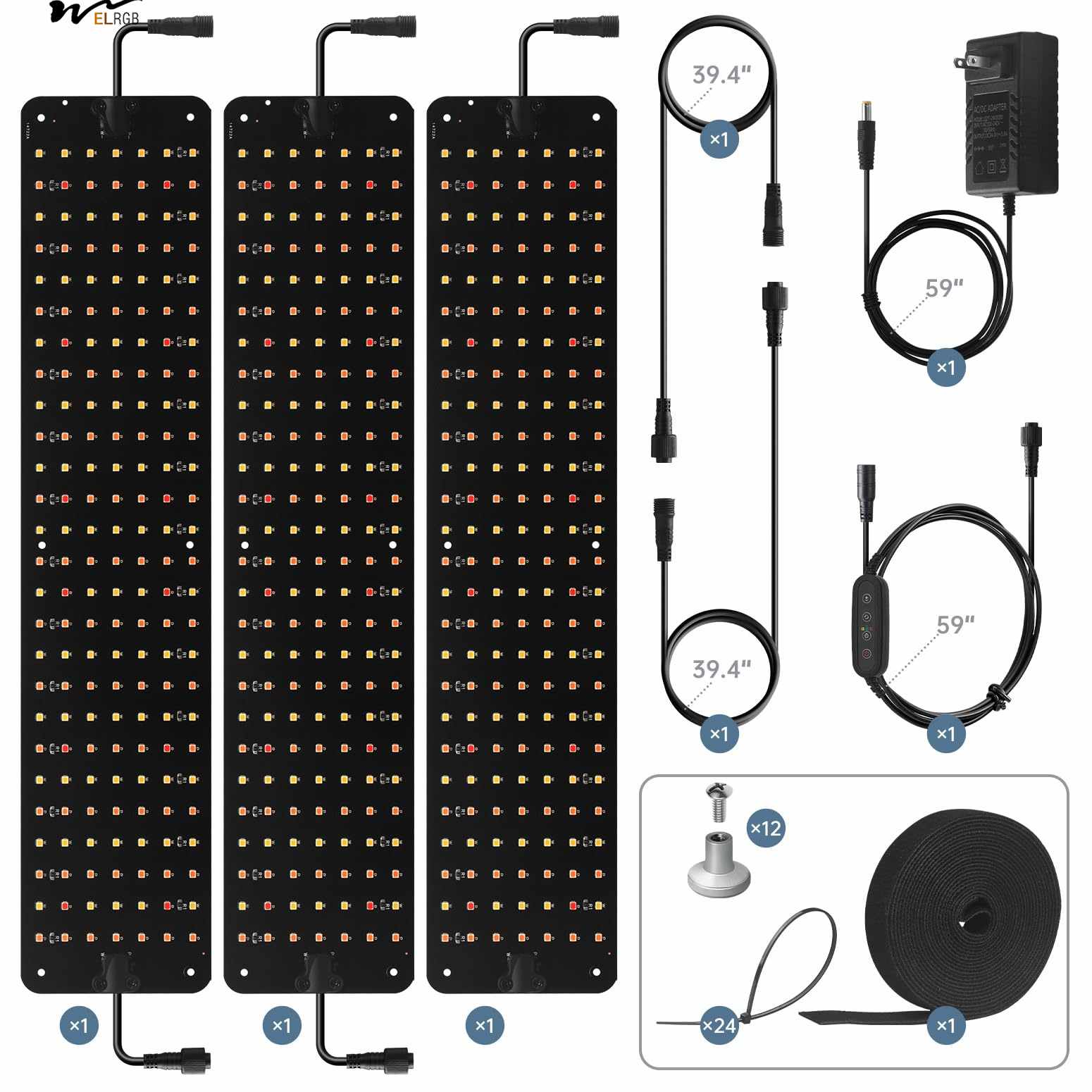 Indoor Plants 45W LED Grow Light Panel with Timer and Dimmable 3 Modes Full Spectrum