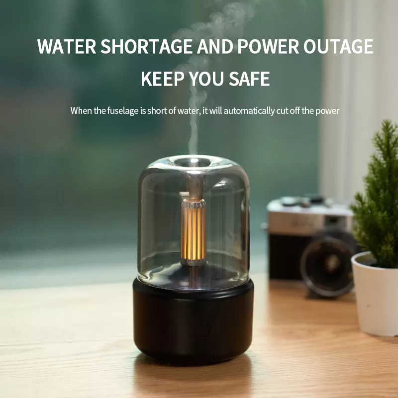 H2o Spray Mist Maker Fogger Aroma Diffuser Essential Oil Car Air Humidifier Mini Atmosphere Simulation Candle Light Humidifier