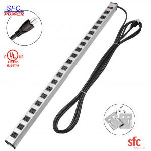 China Heavy Duty Slim Multi Outlet Power Strip , 20 Outlet Grounded Multi Plug Extension Cord on sale
