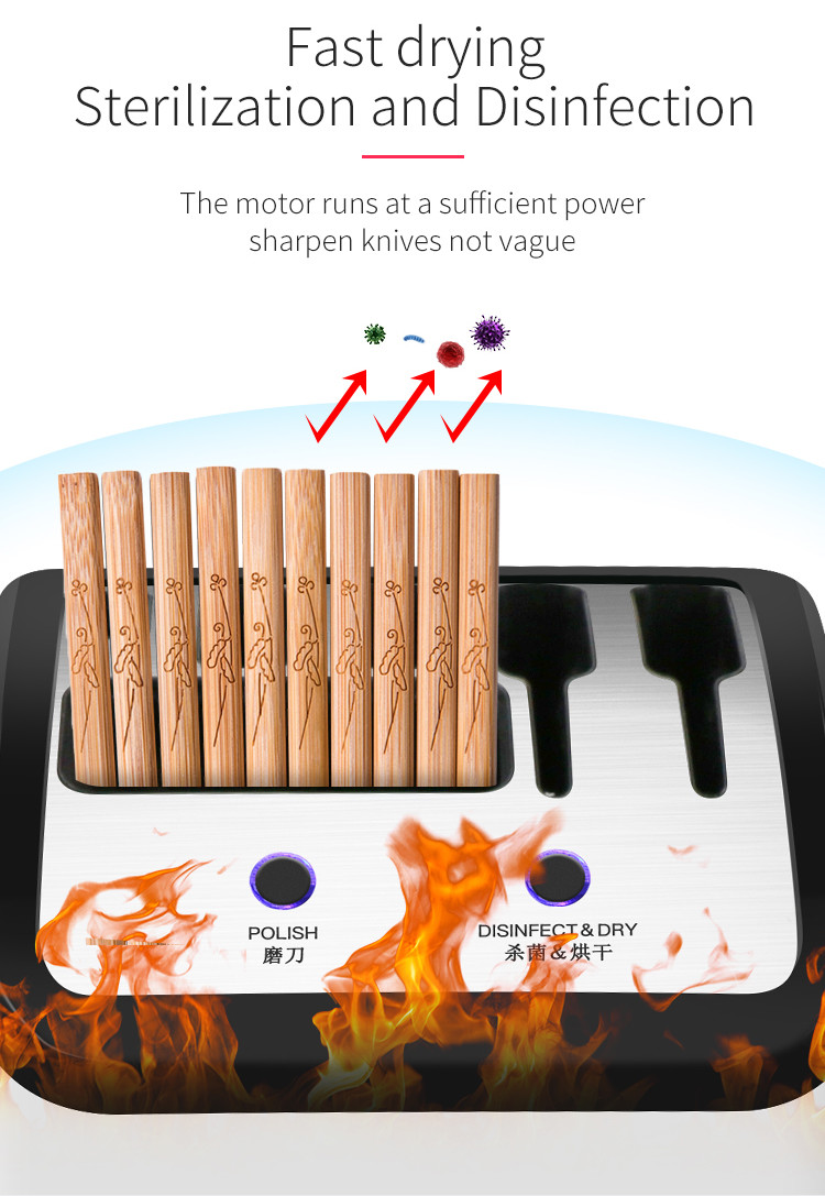 Plastic Single Dry Electric UV Smart Magnetic Knife Holder With Sharpener