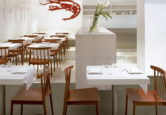 General Home Furniture Contemporary Design Style Wood Dining Chair with Fabric Leather Seat Armrest