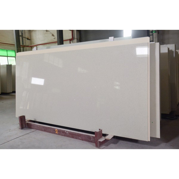 3200*1800*15MM Snowfall White Recycled Glass Wall Panel Quartz Slab