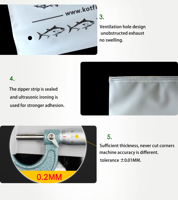 Custom Low MOQ Plastic Zipper Bag Shrink Bag for Clothing Zipper Frosted