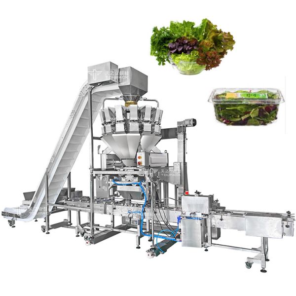 5.0L Fruit And Vegetable Packaging Machine Automatic Vffs Multihead Weigher Salad Bagging Machine