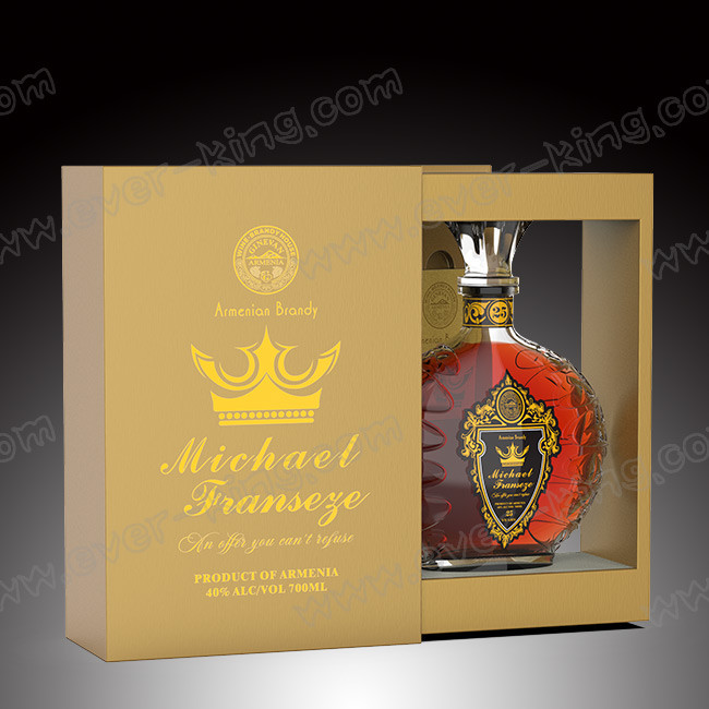 Premium Brandy Cardboard Paper Box Custom Print Coloring