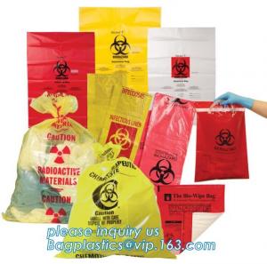 China Biohazard sterilization disposable medical bag, garden waste bag, Yellow Medical Waste Bag for Hospital Garbage, bagplas on sale
