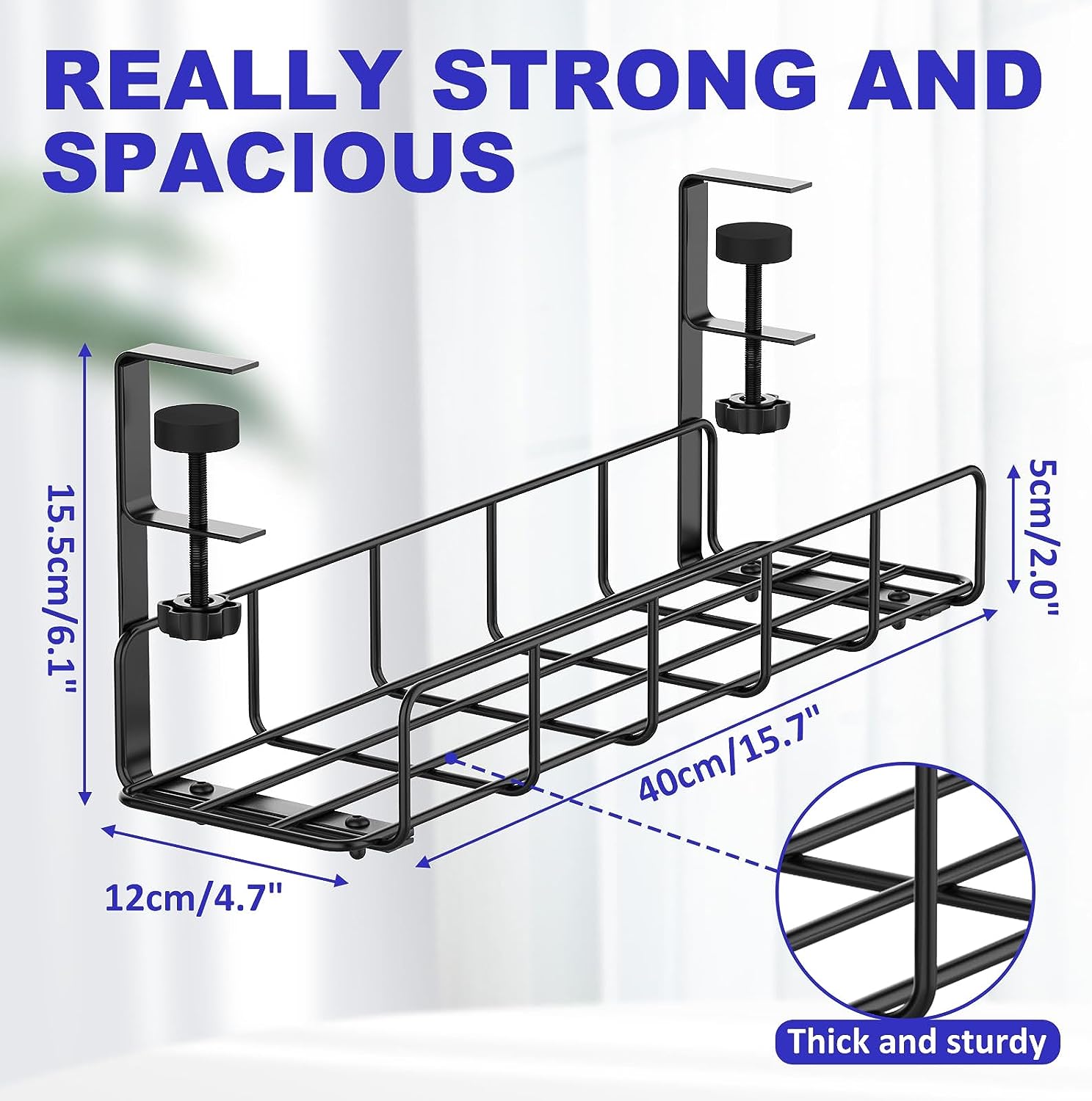 Under Desk Cable Management Tray No Drill Steel Desk Cable Organizers Wire Management Tray