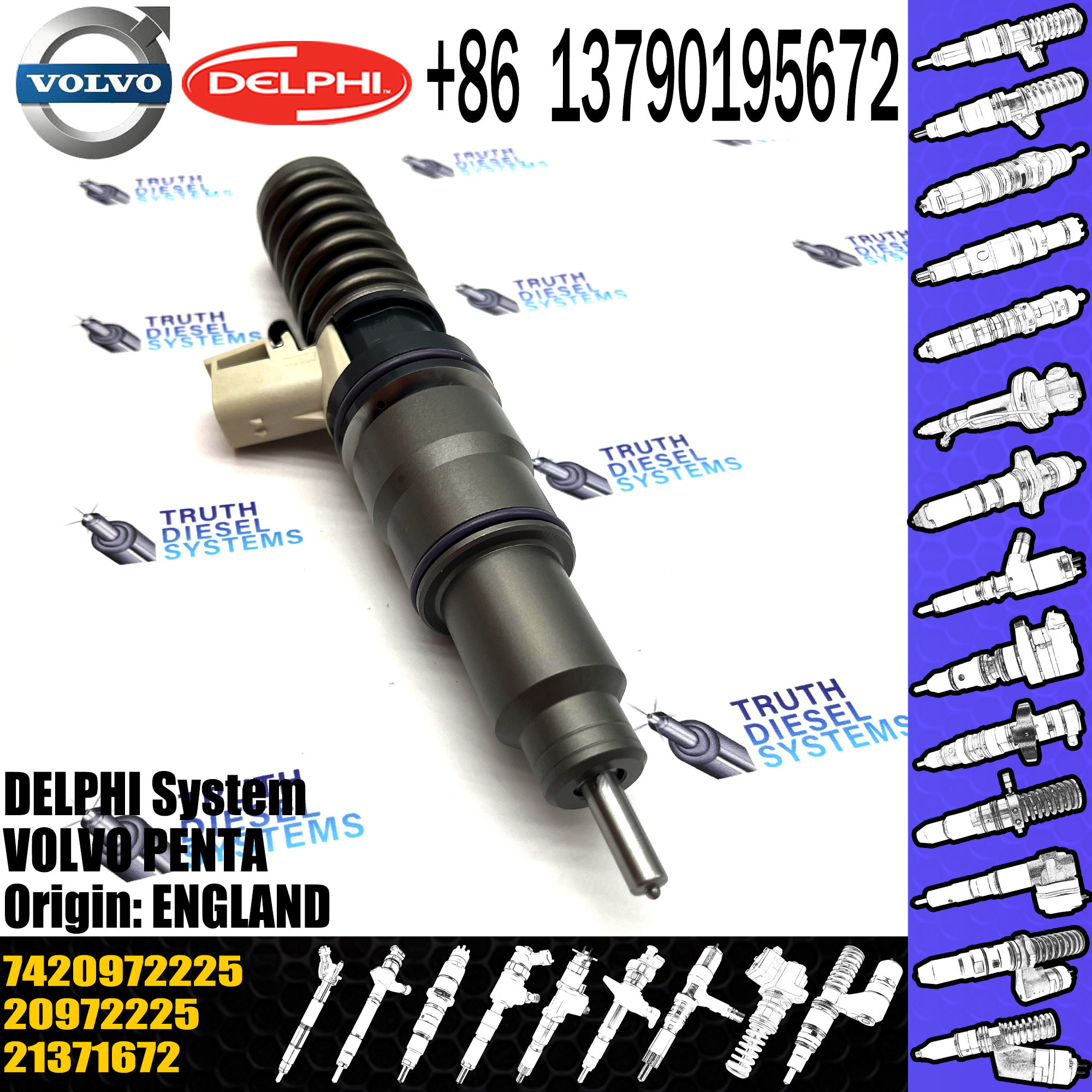 High Quality Auto Parts common rail fuel injector 21371672 85000497 7420972225 BEBE4D08001 For VOL D13 EURO 3
