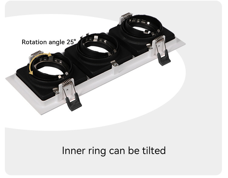 Recessed Spotlight Downlight Frame Triple-head GU10 MR16 Commercial Adjustable