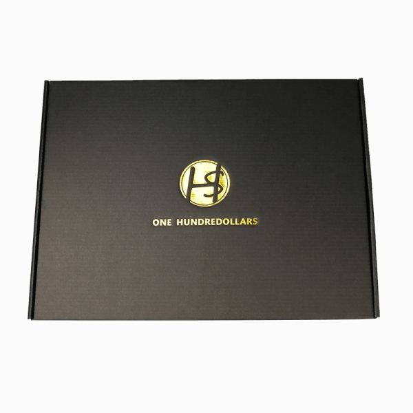 Black Shipping Corrugated Cardboard Shipping Box Foldable Paper Printing