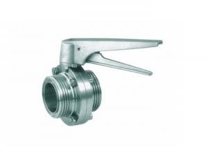 Quality Stainless Steel Hygienic Butterfly Valve , DN100 Tri Clover Butterfly Valves for sale