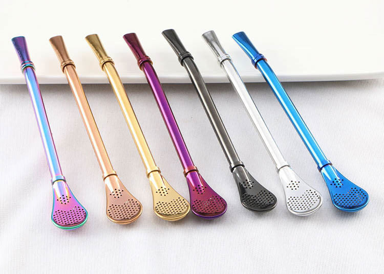 Novelty 304 Stainless Steel Straw / Creative Stainless Steel Coffee Scoop Filter