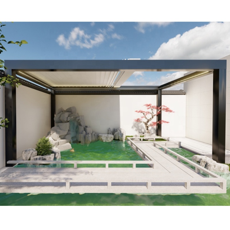 Roof Sunshade Systems Retractalbe Aluminum Blade Motorized Pergola