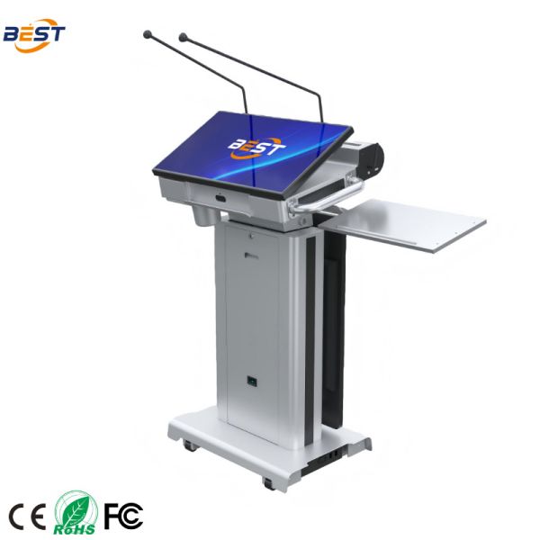 Multimedia Podium with Optional 32 Inch Smart Kiosk Screen, 1 Year Warranty, and